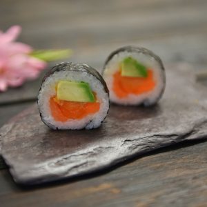 Smoked salmon with sweet potato and avocado 6 pieces